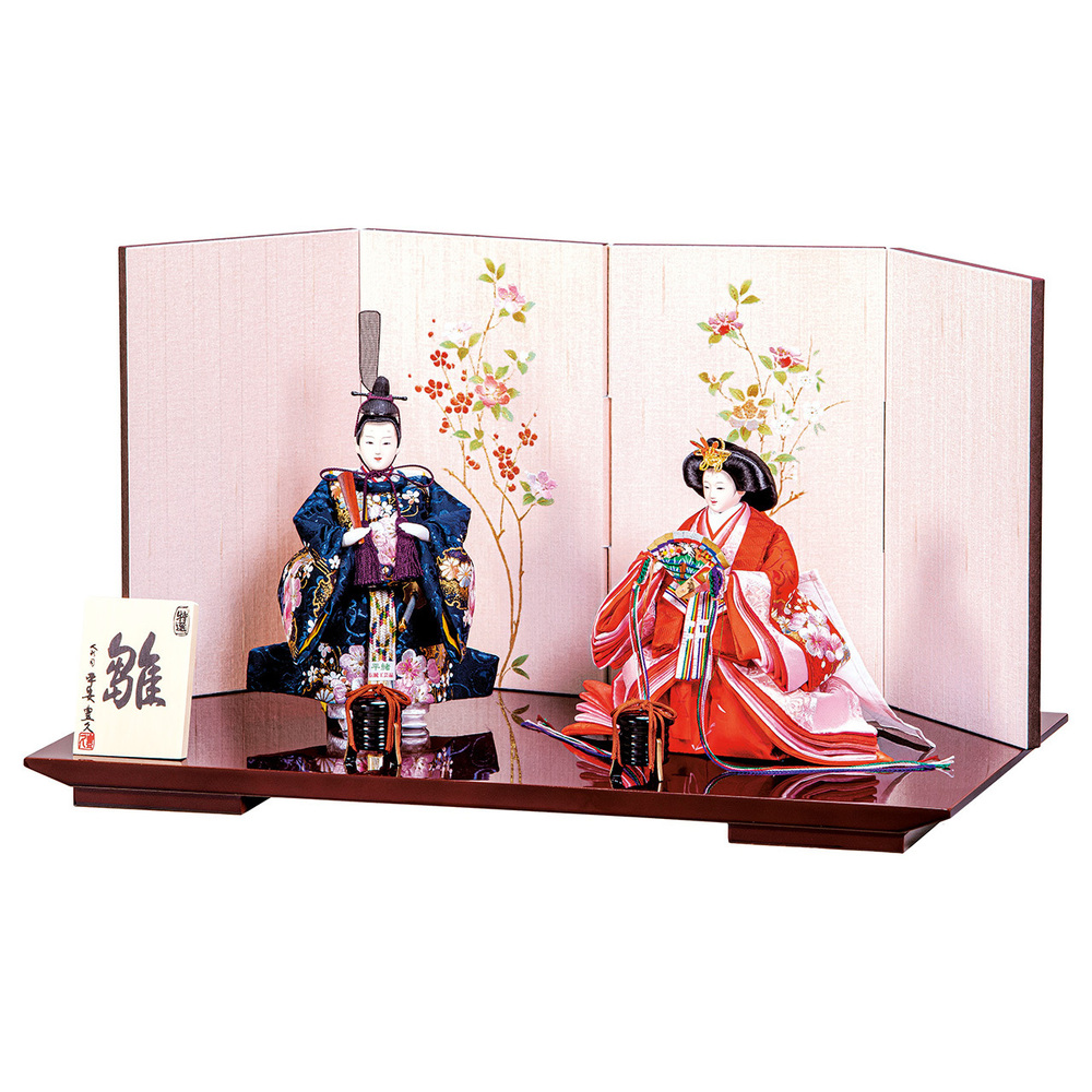 雛人形 立雛平台飾りセット【P82009】 優雅な雰囲気でとても上品な立雛 