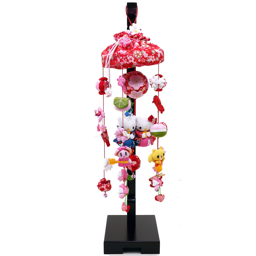 雛人形 吊るし飾り【P82605】 おひなさまになったハローキティが桜満開の吊るし飾りに♪