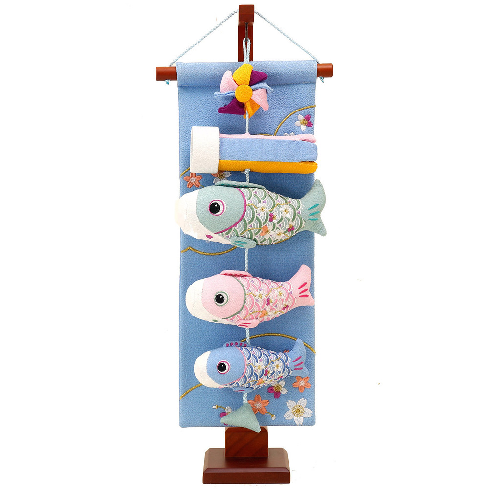 五月人形　吊るし飾りセット【P96404】 ぷっくりとしたフォルムが可愛い鯉のぼり吊るし飾り！初節句