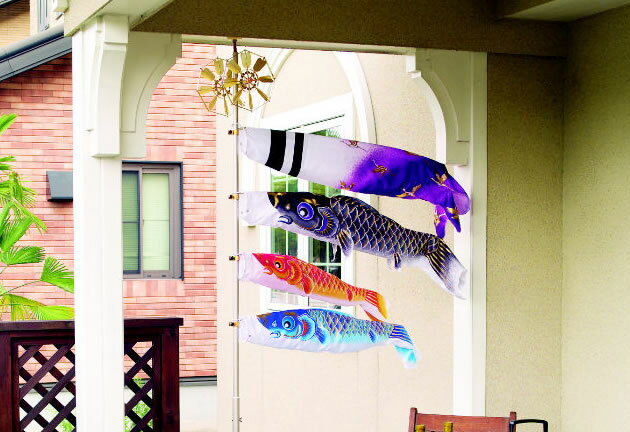 【送料無料】室内飾り鯉のぼり 大空鯉【C1003A】 鶴を描いた吹流しときらめく鱗が美しい豪華室内用鯉のぼり